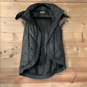 Helmut Lang puffer vest with fur lined hood